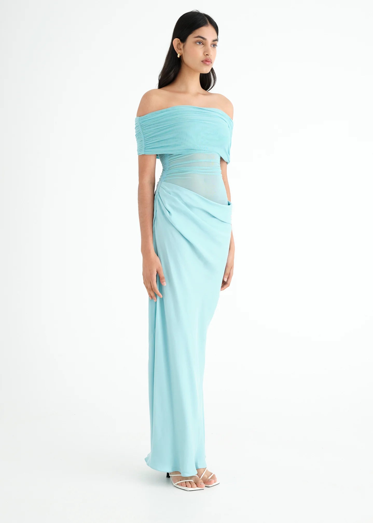 Benni | Nico Off The Shoulder Maxi - Aquamarine