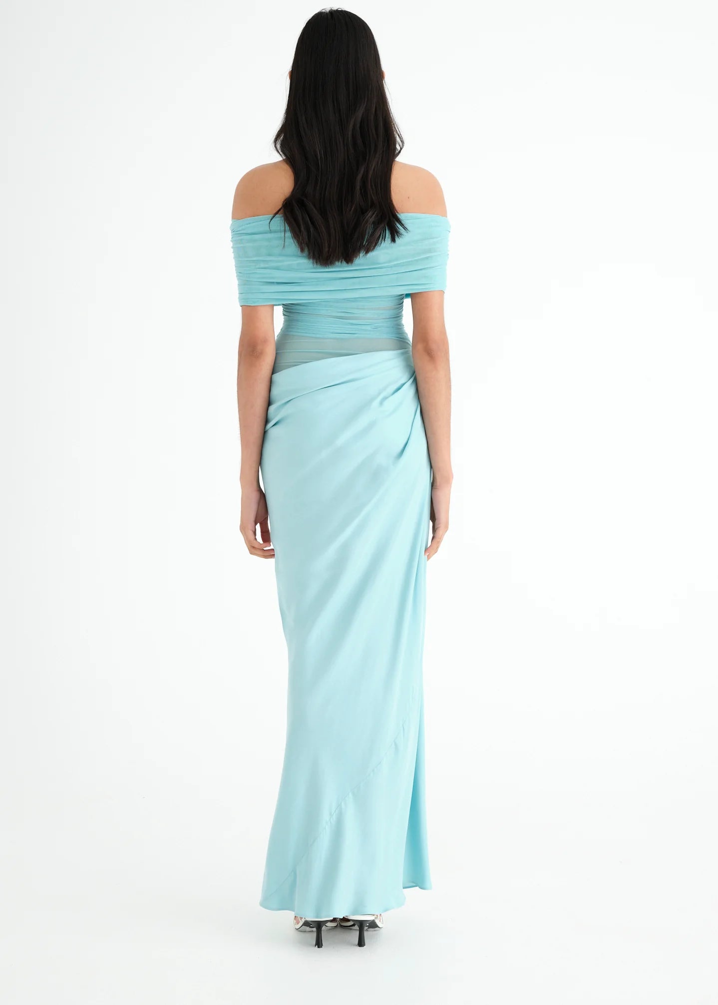 Benni | Nico Off The Shoulder Maxi - Aquamarine